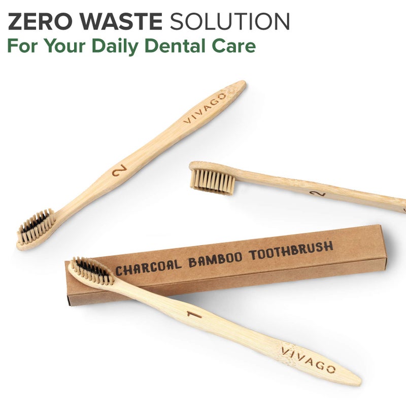 VIVAGO Bamboo Toothbrushes Soft Bristles for Sensitive Teeth 10 Pack - Numbered for Easy Recognition - Eco-Friendly, Natural Wooden Toothbrush - Image 5